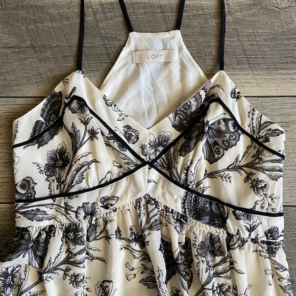 Ann Taylor Loft Racerback Fit & Flare Butterfly Garden Dress - Picture 3 of 16